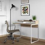 Bureau Rise deels massief eikenhout/metaal - licht eikenhout/wit