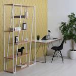 Bureau Hueva metaal - eikenhouten look - Wit/zwart