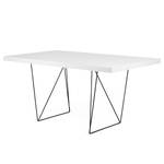 Table Hueva Métal - Blanc / Noir - Largeur : 160 cm