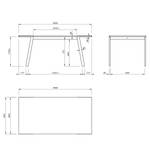 Eettafel Drift deels massief notenboomhout/metaal - Notenboom - 180 x 91 cm