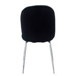 Gestoffeerde stoel Charlize II (2 stuk) fluweel/metaal - chroomkleurig - Zwart