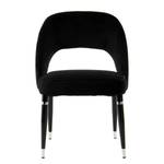 Gestoffeerde stoelen Courtney (2 stuk) fluweel/deels massief eucalyptushout - Zwart/zilverkleurig