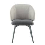 Chaise capitonnée Carol II Microfibre / Fer - Gris / Crème