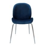 Gestoffeerde stoel Charlize II (2 stuk) fluweel/metaal - chroomkleurig - Blauw