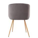 Gestoffeerde stoelen Celina (set van 2) fluweel/metaal - beukenhouten look - Grijs