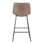 Chaises de bar Kylie (lot de 2) Imitation cuir / Métal - Noir - Marron