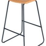 Chaises de bar Kylie (lot de 2) Imitation cuir / Métal - Noir - Marron