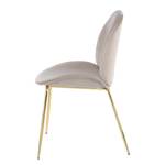 Chaises capitonnées Charlize (lot de 2) Velours / Métal - Laiton - Crème