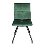 Chaises capitonnées Eaden (lot de 2) Velours / Fer - Noir - Vert