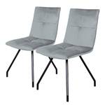 Gestoffeerde stoelen Eaden (set van 2) fluweel/ijzer - zwart - Grijs