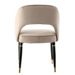 Gestoffeerde stoelen Courtney (2 stuk) fluweel/deels massief eucalyptushout - Taupe/Goudkleurig