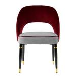 Gestoffeerde stoelen Courtney (2 stuk) fluweel/deels massief eucalyptushout - Rood/Goudkleurig