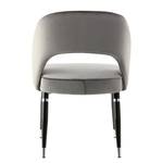 Gestoffeerde stoelen Courtney (2 stuk) fluweel/deels massief eucalyptushout - Grijs/Zilver