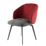 Gestoffeerde stoel Carol II microvezel/ijzer - Grijs/rood
