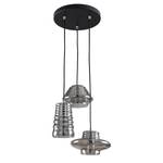 Hanglamp Bali transparant glas/staal - 3 lichtbronnen