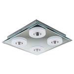 Plafondlamp Vito melkglas/staal - Aantal lichtbronnen: 4