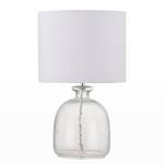 Tafellamp Vernal badstof/transparant glas - 1 lichtbron - Wit