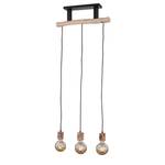 Suspension Vieure Eucalyptus massif / Fer - 3 ampoules