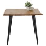 Eettafel Auberry massief acaciahout/staal - acaciahout/mat zwart - Breedte: 90 cm