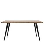 Eettafel Auberry massief acaciahout/staal - acaciahout/mat zwart - Breedte: 160 cm