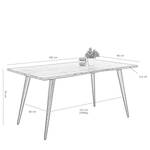 Eettafel Auberry massief acaciahout/staal - acaciahout/mat zwart - Breedte: 160 cm