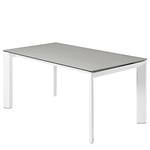 Table Retie I Céramique et verre / Acier - Gris fumé - Largeur : 140 cm - Blanc