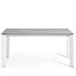 Table Retie I Céramique et verre / Acier - Gris fumé - Largeur : 140 cm - Blanc