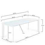 Eettafel Retie II glas/staal - Wit - Breedte: 160 cm