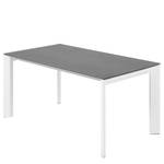 Eettafel Retie I keramiek & glas/staal - Donkergrijs - Breedte: 160 cm - Wit