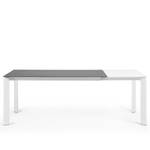 Table Retie I Céramique et verre / Acier - Gris foncé - Largeur : 160 cm - Blanc