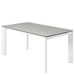 Table Retie I Céramique et verre / Acier - Gris fumé - Largeur : 160 cm - Blanc