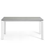 Table Retie I Céramique et verre / Acier - Gris fumé - Largeur : 160 cm - Blanc