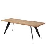 Table Malling Chêne massif / Acier - Noir - Chêne - 220 x 100 cm