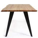 Table Malling Chêne massif / Acier - Noir - Chêne - 220 x 100 cm