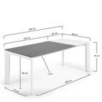 Esstisch Retie I Keramik & Glas / Stahl - Dunkelgrau - Breite: 140 cm - Weiß