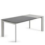 Eettafel Retie I keramiek & glas/staal - Donkergrijs - Breedte: 140 cm - Heldergrijs