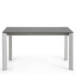Eettafel Retie I keramiek & glas/staal - Donkergrijs - Breedte: 140 cm - Heldergrijs
