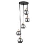 Suspension Fulvy III Miroir en verre / Métal - 5 ampoule