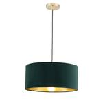 Suspension Satley Velours / Métal - 1 ampoule - Vert