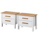 Table de chevet Fargo Blanc - Bois manufacturé - 50 x 43 x 33 cm