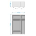 Armoire Fargo Largeur : 141 cm - Avec portes miroir