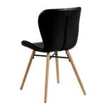 Chaises Livaras IV Imitation cuir / Chêne massif - Noir vintage - Lot de 2