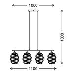 Hanglamp Swirl staal - 4 lichtbronnen