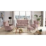 Gestoffeerde hocker Bonham fluweel - Mauve