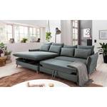 Ecksofa Sketty Microfaser - Grau - Longchair davorstehend links - Schlaffunktion - Bettkasten