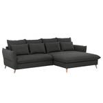 Ecksofa Sketty Microfaser - Dunkelgrau - Longchair davorstehend rechts - Keine Funktion