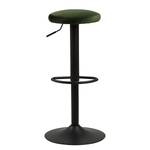 Tabourets de bar Flippin II (lot de 2) Velours/ Fer - Vert foncé / Noir