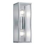 Wandlamp Garonne transparant glas/aluminium - 2 lichtbronnen - Zilver