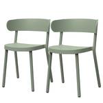 Chaises empilables Casino (lot de 2) Vert olive