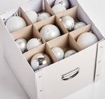 Kerstballen-opbergdoos Xammes I karton - wit/goudkleurig